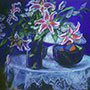 Lillies on White Table I